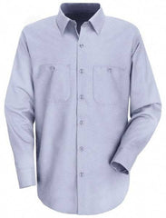VF Imagewear - Size 2XL, Blue, General Purpose, Long Sleeve Button Down Shirt - 57" Chest, 2 Pockets, Cotton/Poly Blend - Benchmark Tooling