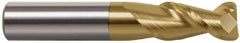 Accupro - 1/4", 2 Flute, Single End, Solid Carbide, 0.015" Corner Radius End Mill - 4" OAL, 45° Helix, Right Hand Flute, 3/4" LOC, Right Hand Cut, 2-1/8" Extended Reach - Benchmark Tooling