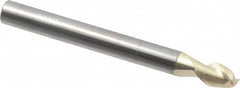 Accupro - 1/4", 2 Flute, Single End, Solid Carbide, 0.02" Corner Radius End Mill - 2-1/2" OAL, 45° Helix, Right Hand Flute, 3/8" LOC, Right Hand Cut - Benchmark Tooling