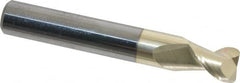 Accupro - 3/8", 2 Flute, Single End, Solid Carbide, 0.03" Corner Radius End Mill - 2-1/2" OAL, 45° Helix, Right Hand Flute, 1/2" LOC, Right Hand Cut - Benchmark Tooling