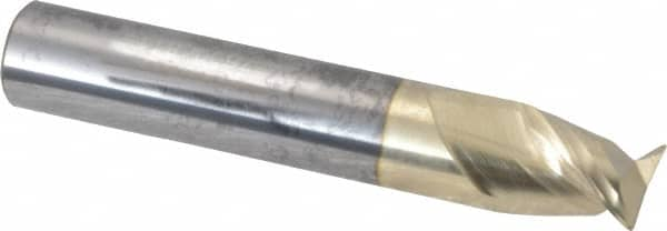 Accupro - 1/2", 2 Flute, Single End, Solid Carbide, 0.02" Corner Radius End Mill - 3" OAL, 45° Helix, Right Hand Flute, 5/8" LOC, Right Hand Cut - Benchmark Tooling