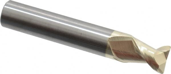 Accupro - 1/2", 2 Flute, Single End, Solid Carbide, 0.03" Corner Radius End Mill - 3" OAL, 45° Helix, Right Hand Flute, 5/8" LOC, Right Hand Cut - Benchmark Tooling