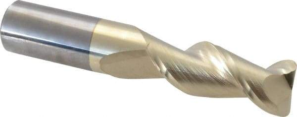 Accupro - 5/8", 2 Flute, Single End, Solid Carbide, 0.06" Corner Radius End Mill - 3-1/2" OAL, 45° Helix, Right Hand Flute, 1-5/8" LOC, Right Hand Cut - Benchmark Tooling