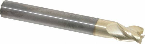 Accupro - 5/16", 3 Flute, Single End, Solid Carbide, 0.03" Corner Radius End Mill - 2-1/2" OAL, 37° Helix, Right Hand Flute, 7/16" LOC, Right Hand Cut - Benchmark Tooling