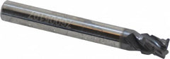 Accupro - 1/4" Diam, 3/8" LOC, 4 Flute Solid Carbide Corner Chamfer Roughing End Mill - AlTiN Finish, 2" OAL, 1/4" Shank Diam, Single End, 30° Helix - Benchmark Tooling