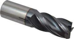 Accupro - 1", 4 Flute, Single End, Solid Carbide, 0.035" Corner Radius End Mill - 4" OAL, Right Hand Flute, 2" LOC, Right Hand Cut - Benchmark Tooling