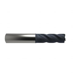 Accupro - 3/8", 4 Flute, Single End, Solid Carbide, 0.045" Corner Radius End Mill - 2-1/2" OAL, Right Hand Flute, 1" LOC, Right Hand Cut - Benchmark Tooling