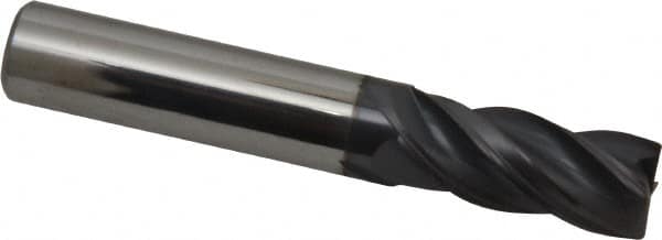 Accupro - 7/16", 4 Flute, Single End, Solid Carbide, 0.02" Corner Radius End Mill - 2-3/4" OAL, Right Hand Flute, 1" LOC, Right Hand Cut - Benchmark Tooling