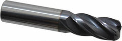 Accupro - 3/4", 4 Flute, Single End, Solid Carbide, 0.12" Corner Radius End Mill - 4" OAL, Right Hand Flute, 1-5/8" LOC, Right Hand Cut - Benchmark Tooling