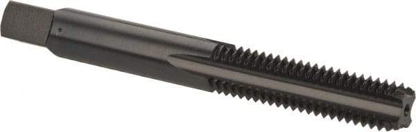 Union Butterfield - M8x1.25 Metric Coarse 6H 4 Flute Nitride/Oxide Finish High Speed Steel Straight Flute Standard Hand Tap - Bottoming, Right Hand Thread, 2-23/32" OAL, 1-1/8" Thread Length, D5 Limit, Oversize - Exact Industrial Supply