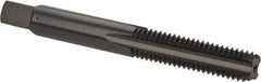 Union Butterfield - M8x1.25 Metric Coarse 6H 4 Flute Nitride/Oxide Finish High Speed Steel Straight Flute Standard Hand Tap - Bottoming, Right Hand Thread, 2-23/32" OAL, 1-1/8" Thread Length, D5 Limit, Oversize - Exact Industrial Supply