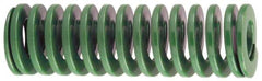 Dayton Lamina - 1-1/4" Hole Diam, 5/8" Rod Diam, 12" Free Length, Green Die Spring - 5.9 Lb Max Deflection, 4.8" Max Deflection, Light Duty, Chromium Vanadium Steel - Benchmark Tooling