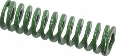 Dayton Lamina - 3/8" Hole Diam, 3/16" Rod Diam, 1-1/4" Free Length, Green Die Spring - 5 Lb Max Deflection, 0.5" Max Deflection, Light Duty, Chromium Vanadium Steel - Benchmark Tooling