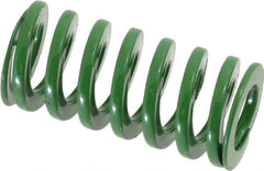 Dayton Lamina - 5/8" Hole Diam, 11/32" Rod Diam, 1-1/4" Free Length, Green Die Spring - 13.4 Lb Max Deflection, 0.5" Max Deflection, Light Duty, Chromium Vanadium Steel - Benchmark Tooling