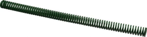 Dayton Lamina - 3/4" Hole Diam, 3/8" Rod Diam, 12" Free Length, Green Die Spring - 2.16 Lb Max Deflection, 4.8" Max Deflection, Light Duty, Chromium Vanadium Steel - Benchmark Tooling