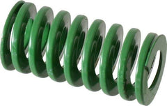 Dayton Lamina - 1" Hole Diam, 1/2" Rod Diam, 2" Free Length, Green Die Spring - 26.5 Lb Max Deflection, 0.8" Max Deflection, Light Duty, Chromium Vanadium Steel - Benchmark Tooling