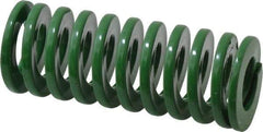 Dayton Lamina - 1" Hole Diam, 1/2" Rod Diam, 2-1/2" Free Length, Green Die Spring - 20.4 Lb Max Deflection, 1.01" Max Deflection, Light Duty, Chromium Vanadium Steel - Benchmark Tooling