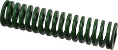 Dayton Lamina - 1" Hole Diam, 1/2" Rod Diam, 4" Free Length, Green Die Spring - 12.1 Lb Max Deflection, 1.61" Max Deflection, Light Duty, Chromium Vanadium Steel - Benchmark Tooling