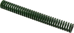 Dayton Lamina - 1" Hole Diam, 1/2" Rod Diam, 8" Free Length, Green Die Spring - 6 Lb Max Deflection, 3.2" Max Deflection, Light Duty, Chromium Vanadium Steel - Benchmark Tooling