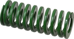 Dayton Lamina - 1-1/4" Hole Diam, 5/8" Rod Diam, 3" Free Length, Green Die Spring - 26.3 Lb Max Deflection, 1.2" Max Deflection, Light Duty, Chromium Vanadium Steel - Benchmark Tooling