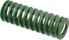 Dayton Lamina - 1-1/4" Hole Diam, 5/8" Rod Diam, 3-1/2" Free Length, Green Die Spring - 22.2 Lb Max Deflection, 1.4" Max Deflection, Light Duty, Chromium Vanadium Steel - Benchmark Tooling