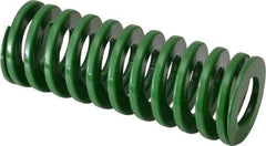 Dayton Lamina - 1-1/2" Hole Diam, 3/4" Rod Diam, 4" Free Length, Green Die Spring - 27.3 Lb Max Deflection, 1.61" Max Deflection, Light Duty, Chromium Vanadium Steel - Benchmark Tooling