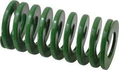 Dayton Lamina - 2" Hole Diam, 1" Rod Diam, 4" Free Length, Green Die Spring - 51.2 Lb Max Deflection, 1.61" Max Deflection, Light Duty, Chromium Vanadium Steel - Benchmark Tooling