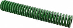 Dayton Lamina - 2" Hole Diam, 1" Rod Diam, 12" Free Length, Green Die Spring - 15.5 Lb Max Deflection, 4.8" Max Deflection, Light Duty, Chromium Vanadium Steel - Benchmark Tooling