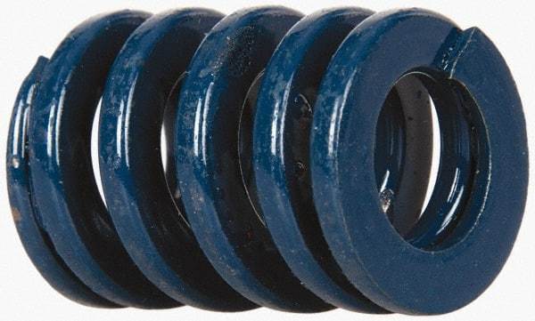 Dayton Lamina - 3/4" Hole Diam, 3/8" Rod Diam, 1" Free Length, Blue Die Spring - 51.5 Lb Max Deflection, 0.37" Max Deflection, Medium Duty, Chromium Vanadium Steel - Benchmark Tooling