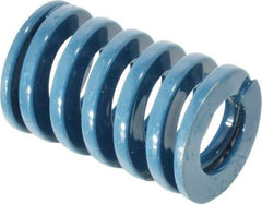 Dayton Lamina - 1" Hole Diam, 1/2" Rod Diam, 1-1/2" Free Length, Blue Die Spring - 56.3 Lb Max Deflection, 0.56" Max Deflection, Medium Duty, Chromium Vanadium Steel - Benchmark Tooling