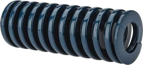 Dayton Lamina - 1-1/2" Hole Diam, 3/4" Rod Diam, 4" Free Length, Blue Die Spring - 43.4 Lb Max Deflection, 1.51" Max Deflection, Medium Duty, Chromium Vanadium Steel - Benchmark Tooling