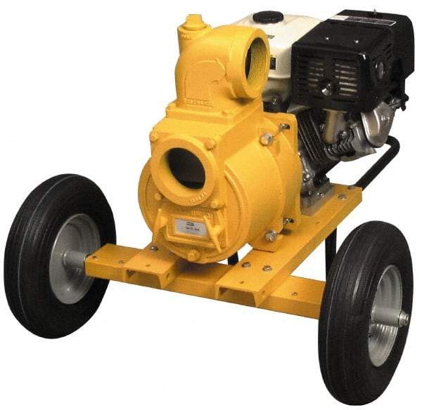 American Machine & Tool - 13.0 HP, 3,600 RPM, 4 Port Size, 2 Solids Handling, Honda OHV, Self Priming Engine Pump - Aluminum, 6.9 Quart Tank Size, Buna-N and Silicon Carbide Shaft Seal, Stainless Steel Shaft Sleeve - Benchmark Tooling