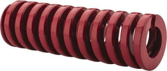 Dayton Lamina - 1" Hole Diam, 1/2" Rod Diam, 3" Free Length, Red Die Spring - 57 Lb Max Deflection, 0.9" Max Deflection, Heavy Duty, Chromium Vanadium Steel - Benchmark Tooling