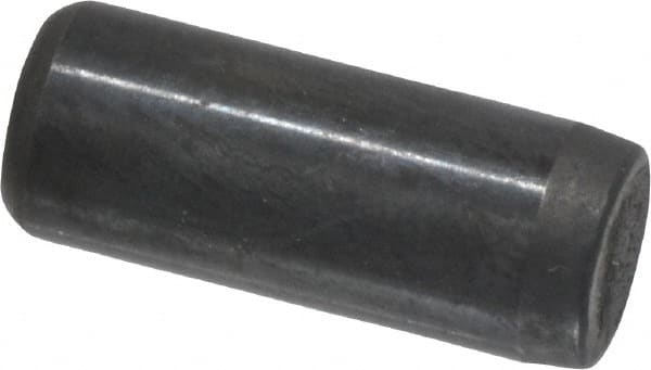 Holo-Krome - 1/4" Diam x 5/8" Pin Length Grade 8 Alloy Steel Standard Dowel Pin - Black Luster Finish, C 47-58 & C 60 (Surface) Hardness, 1 Beveled & 1 Rounded End - Benchmark Tooling