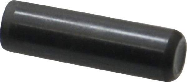 Holo-Krome - 3/8" Diam x 1-1/4" Pin Length Grade 8 Alloy Steel Standard Dowel Pin - Black Luster Finish, C 47-58 & C 60 (Surface) Hardness, 1 Beveled & 1 Rounded End - Benchmark Tooling