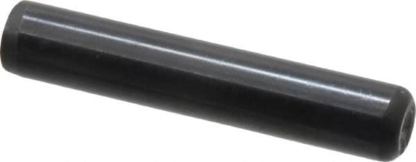 Holo-Krome - 3/8" Diam x 2" Pin Length Grade 8 Alloy Steel Standard Dowel Pin - Black Luster Finish, C 47-58 & C 60 (Surface) Hardness, 1 Beveled & 1 Rounded End - Benchmark Tooling