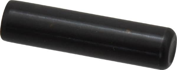 Holo-Krome - 1/2" Diam x 2" Pin Length Grade 8 Alloy Steel Standard Dowel Pin - Black Luster Finish, C 47-58 & C 60 (Surface) Hardness, 1 Beveled & 1 Rounded End - Benchmark Tooling