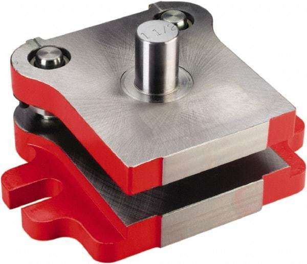 Anchor Danly - 6" Guide Post Length, 1-1/2" Die Holder Thickness, 12-1/4" Radius, Back Post Steel Die Set - 14-7/8" Overall Width x 7-11/16" Overall Depth - Benchmark Tooling