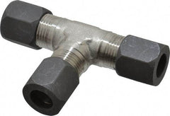 Made in USA - 1/2" OD, Grade 316Stainless Steel Union Tee - -75 to 750°F, 3/4" Hex, Comp x Comp x Comp Ends - Benchmark Tooling