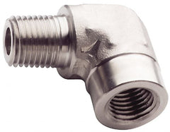 Made in USA - 1" Grade 316 Stainless Steel Pipe 90° Street Elbow - MNPT x FNPT End Connections, 1,750 psi - Benchmark Tooling