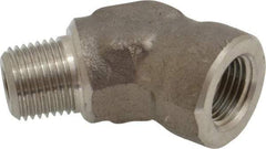 Made in USA - 1/8" Grade 316 Stainless Steel Pipe Fitting - FNPTF x MNPTF End Connections - Benchmark Tooling