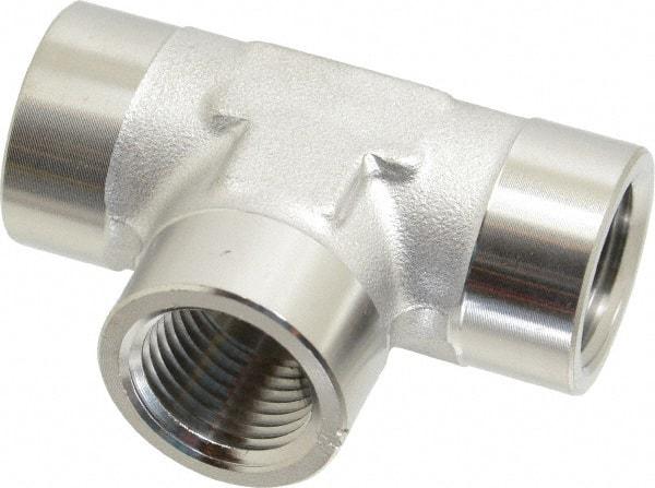 Made in USA - 1" Grade 316 Stainless Steel Pipe Tee - FNPT End Connections, 1,750 psi - Benchmark Tooling