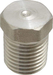 Made in USA - 1/4" Grade 316 Stainless Steel Pipe Hex Head Plug - MNPTF End Connections - Benchmark Tooling
