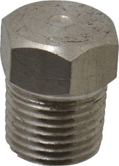 Made in USA - 1/8" Grade 316 Stainless Steel Pipe Hex Head Plug - MNPTF End Connections - Benchmark Tooling