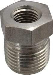 Made in USA - 1-1/4 x 1/2" Grade 316 Stainless Steel Pipe Hex Bushing - MNPT x FNPT End Connections, 3,000 psi - Benchmark Tooling