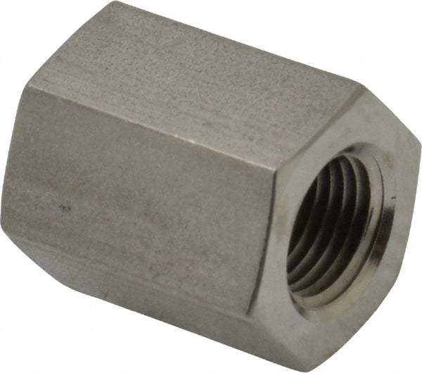 Made in USA - 1/8" Grade 316 Stainless Steel Pipe Hex Coupling - FNPTF x FNPTF End Connections - Benchmark Tooling