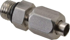 Made in USA - 5/8" Tube OD, 37° Stainless Steel Flared Tube Straight Thread Connector - 7/8-14 UNF, Flared to Male SAE O-Ring Ends - Benchmark Tooling