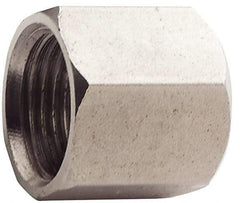Made in USA - 3/4" Tube OD, 37° Stainless Steel Flared Tube Nut - 1-1/16-12 UNF, Flare Ends - Benchmark Tooling