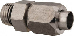 Made in USA - 3/8" Tube OD, 37° Stainless Steel Flared Tube Male Connector - 9/16-18 UNF, Flared to Male SAE O-Ring Ends - Benchmark Tooling