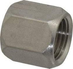 Made in USA - 3/8" Tube OD, 37° Stainless Steel Flared Tube Nut - 9/16-18 UNF, Flare Ends - Benchmark Tooling